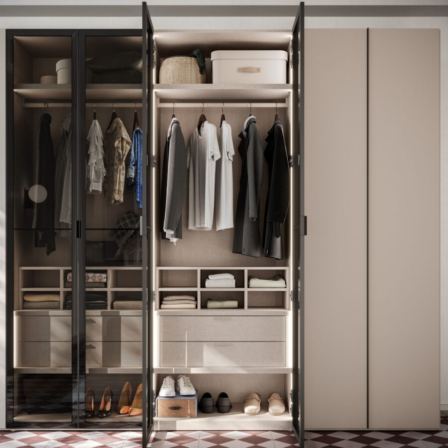 Hinged wardrobe Manlò door + Daly composition Wardrobe 27 Orme