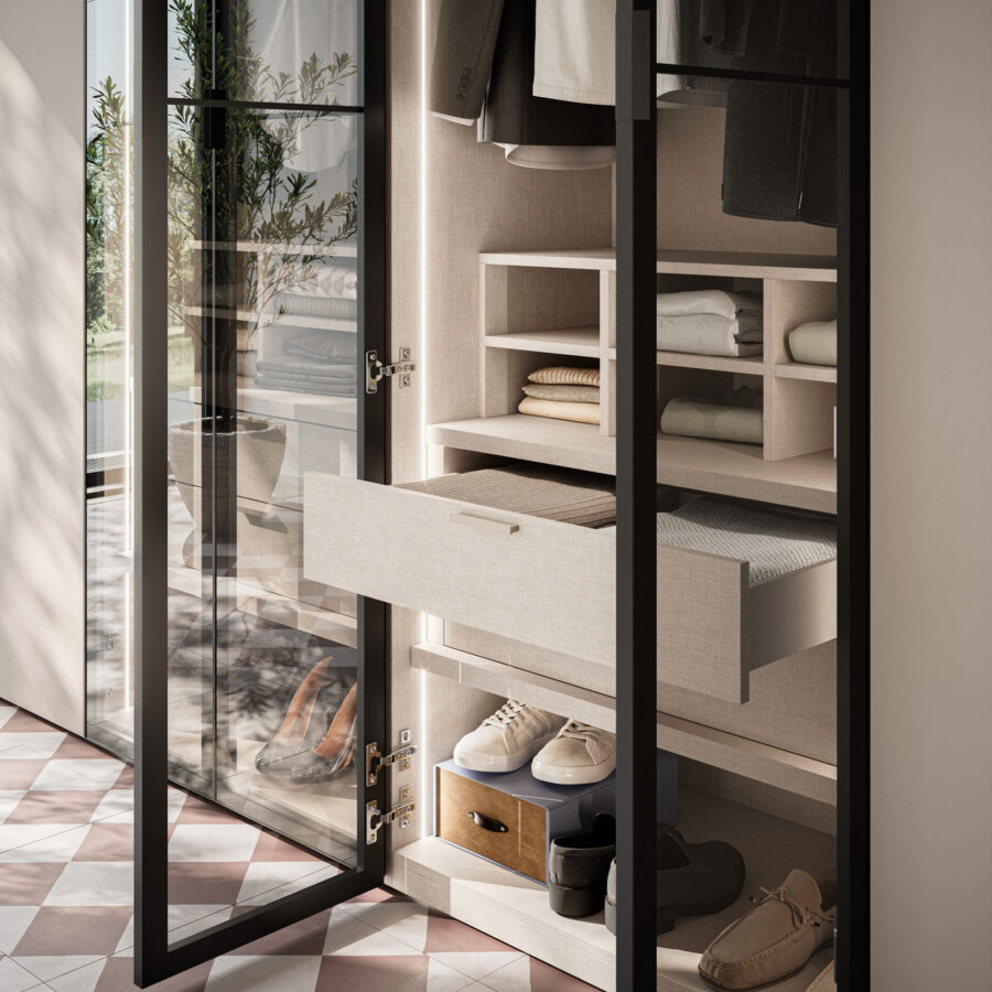 Hinged wardrobe Manlò door + Daly composition Wardrobe 27 Orme