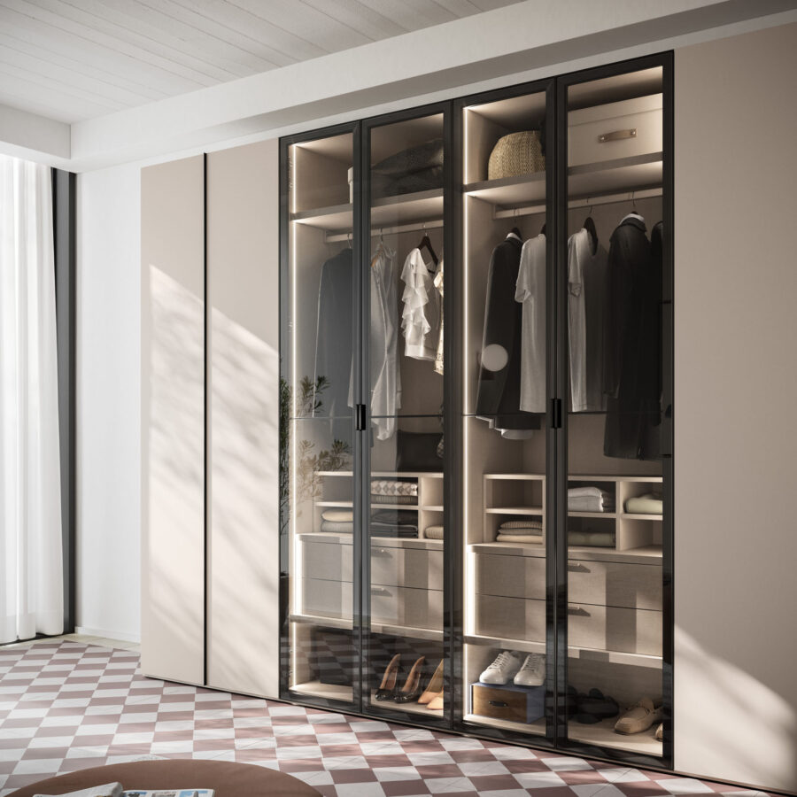 Hinged wardrobe Manlò door + Daly composition Wardrobe 27 Orme