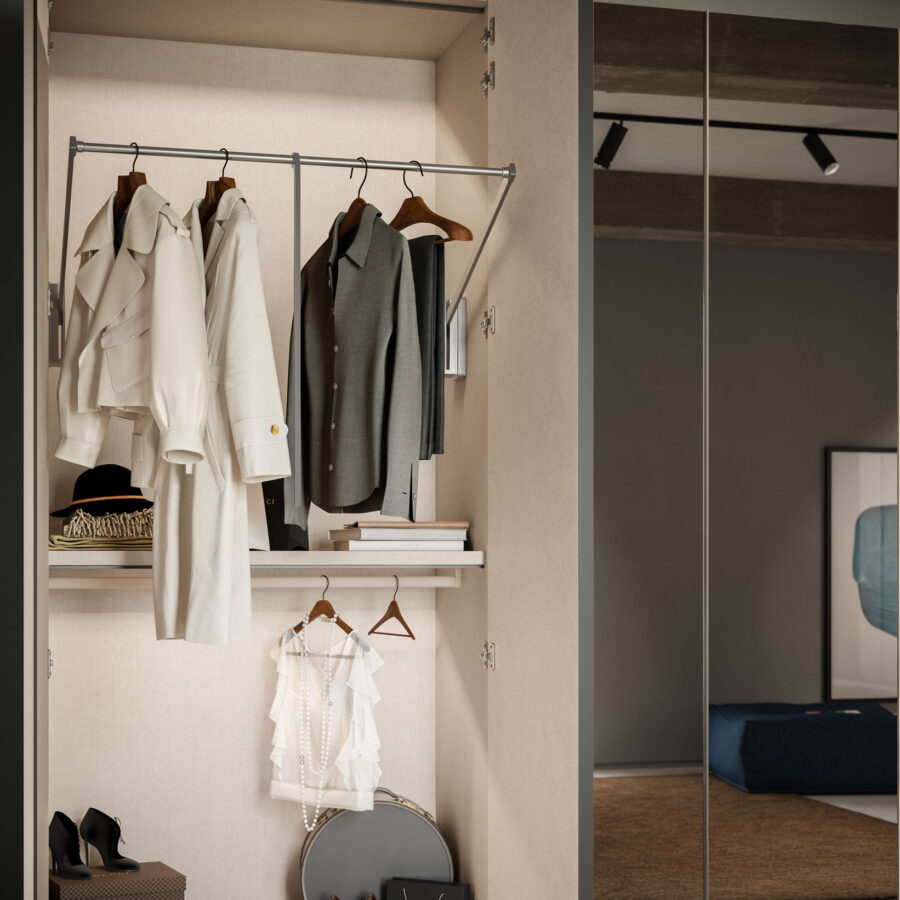 Hinged wardrobe Manlò door + Specchio composition Wardrobe 28 Orme