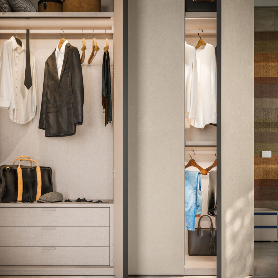 Hinged wardrobe Manlò door + Specchio composition Wardrobe 28 Orme