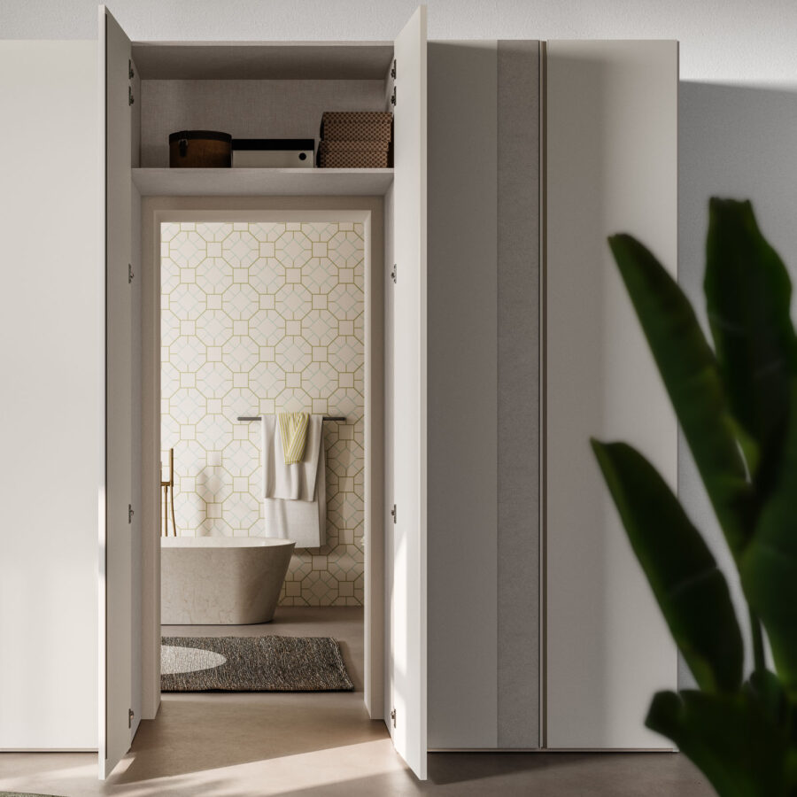 Armadio battente anta Terna + Tratto composizione Wardrobe 34 Orme