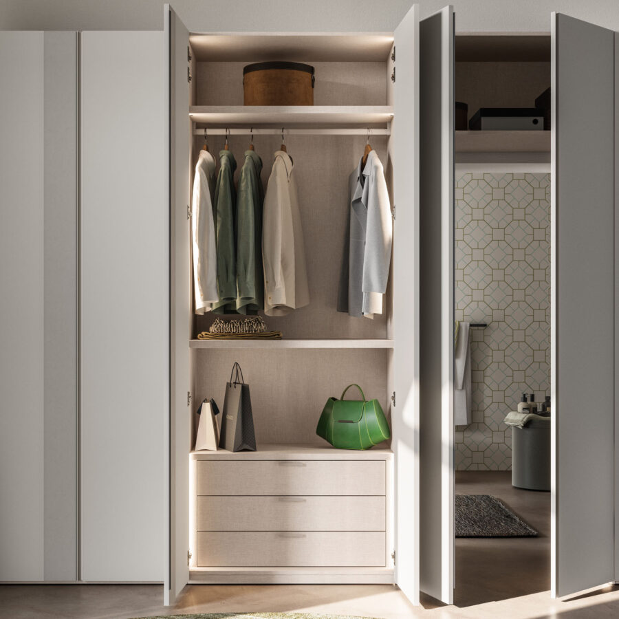 Armadio battente anta Terna + Tratto composizione Wardrobe 34 Orme