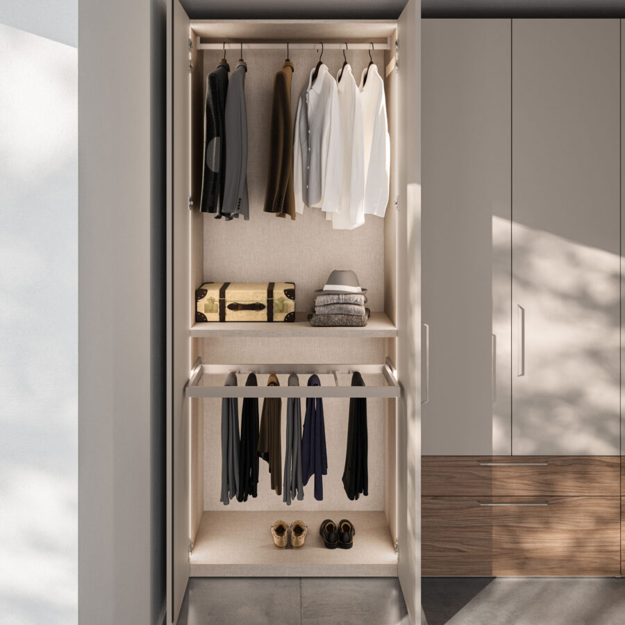 Armadio battente anta Liscia + M 32 composizione Wardrobe 36 Orme