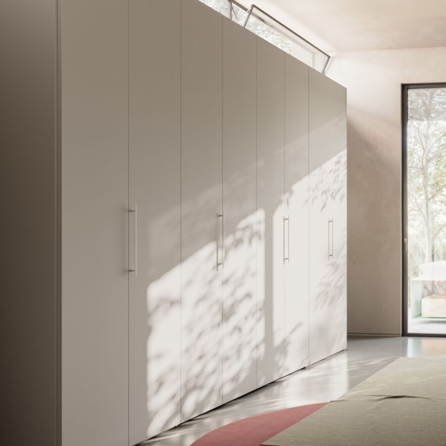 Armadio battente anta Liscia + M 14 + cabina Alea composizione Wardrobe 37 Orme