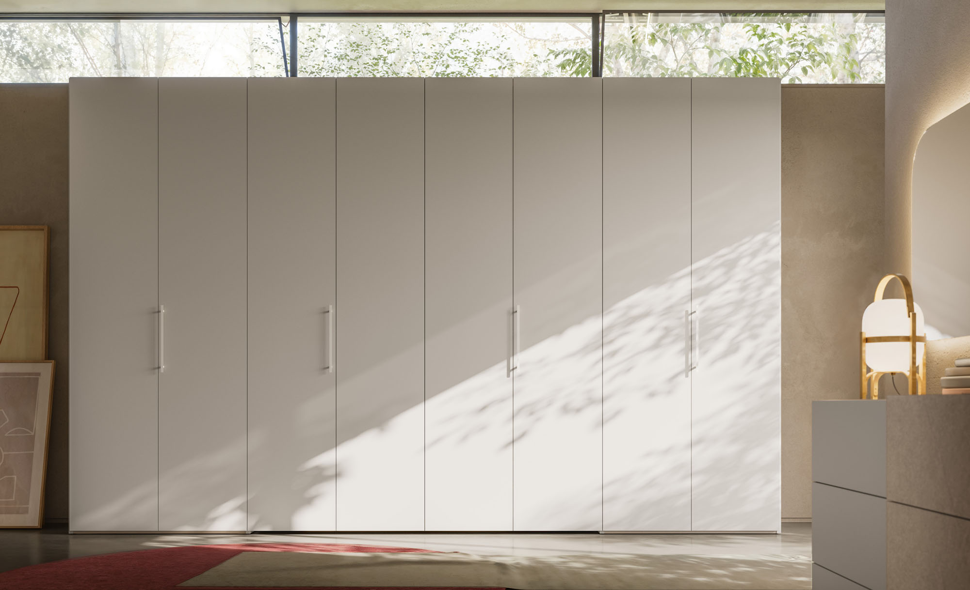 Armadio battente anta Liscia + M 14 + cabina Alea composizione Wardrobe ...