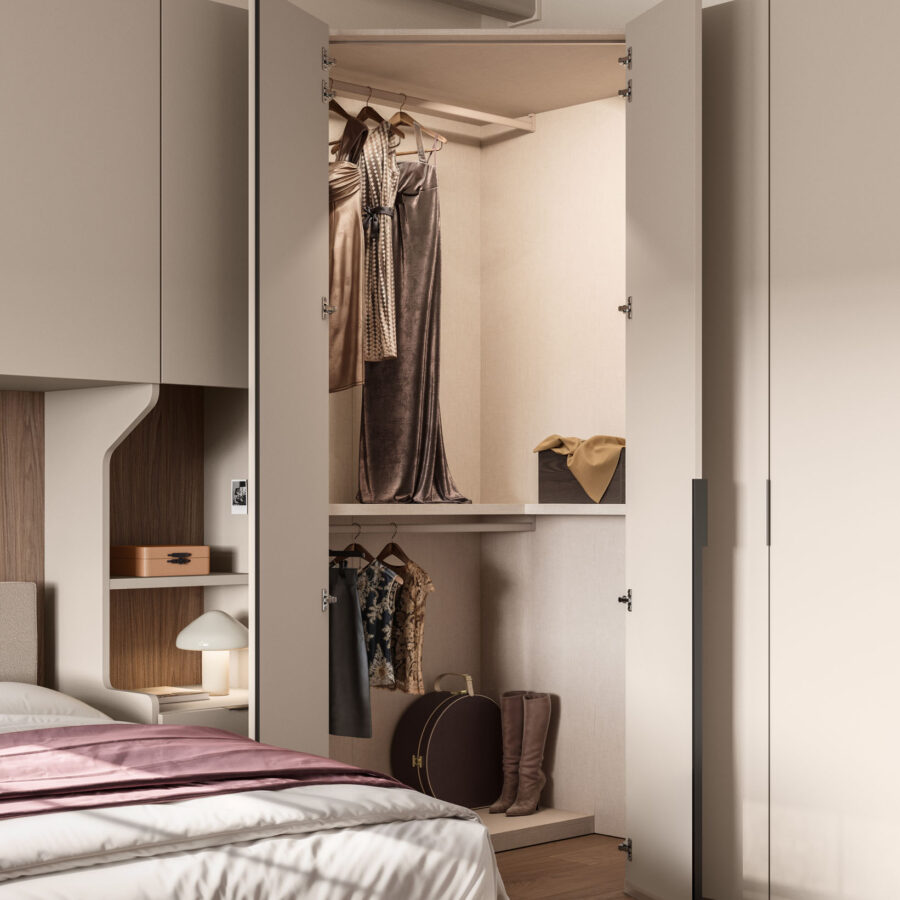 Hinged wardrobe Liscia door + Crea 1200 and Crea 138 composition Wardrobe 38 Orme