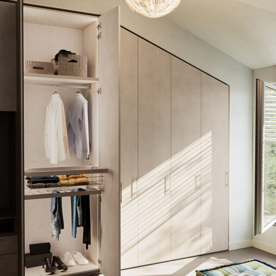 Armadio battente anta Liscia + M 15 composizione Wardrobe 39 Orme