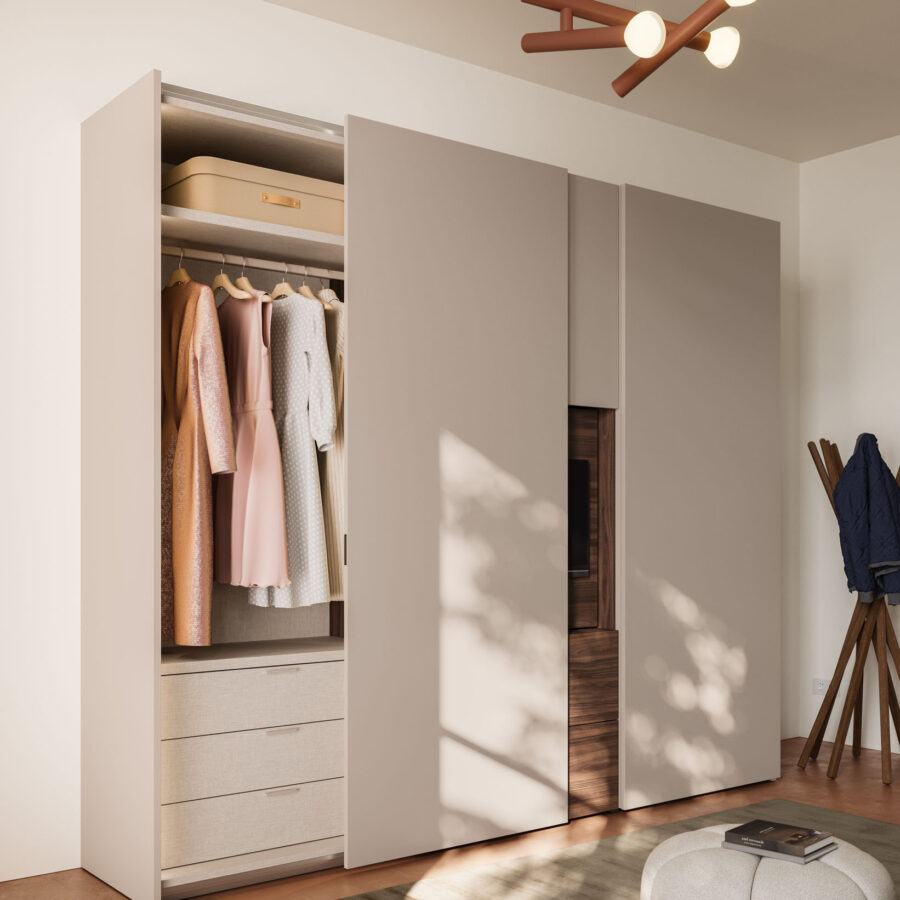 Sliding wardrobe Liscia door + Visual composition Wardrobe 40 Orme