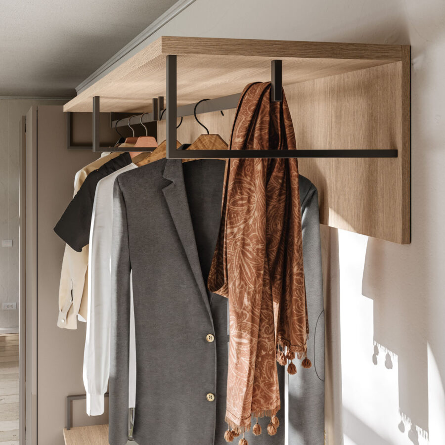Sliding wardrobe Tratto 1200 door + walk-in closet Alea composition Wardrobe 48 Orme